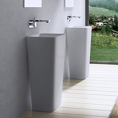 40x35x82 cm Design Standwaschbecken Colossum31, aus Gussmarmor, Waschtisch, Waschplatz, Stand, Säule,