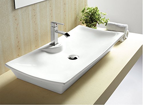Art-of-Baan® - Design Waschbecken (Aufsatz- und Wandmontage möglich); weiß, 800*390*130 mm (4277A NEU)