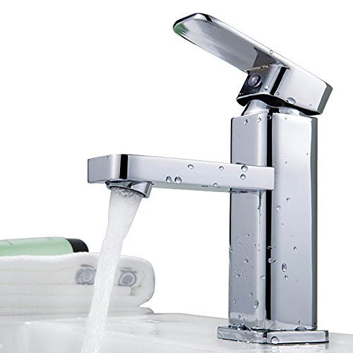 Auralum® Elegant Zeitgenosse Einhebel Wasserhahn Armatur Waschtischarmatur Mischbatterie Wasserfall Einhandmischer für Küche Badenzimmer Bad