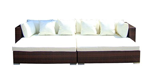 Baidani Gartenmöbel-Sets 10d00001.00002 Designer Rattan Lounge Paradise, 2 Sofas, Sitzauflage, Kissen, braun