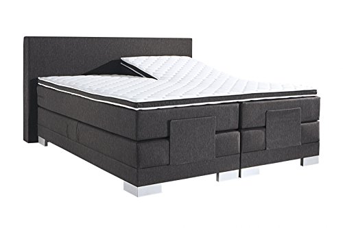 Boxspringbett 180 x 200 cm elektrisch verstellbar 'Monza' Farbe schwarz, Breite:180 x 200 cm