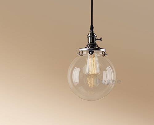 Buyee Lighting Industrielle Edison ein Licht Eisen Body Glass Shade Loft Coffee Bar Küchenhängependelleucht Lampe (Bronze Farbe)