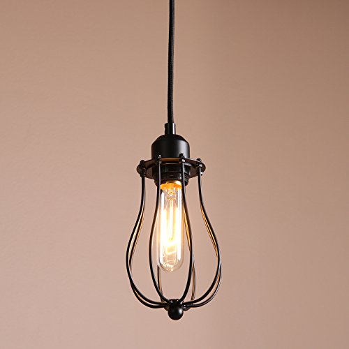 Buyee® Vintage Glühlampe Retro Industrie Edison Metall Schatten Deckenleuchte Hängelampe Fassung mit Leuchtmittel, metall, schwarz, 1 pendant light+1bulb