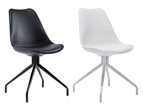 CLP Wartezimmer-Stuhl SPIDER, exklusives Design, Materialmix aus Kunststoff, Kunstleder und Metall weiß/weiß