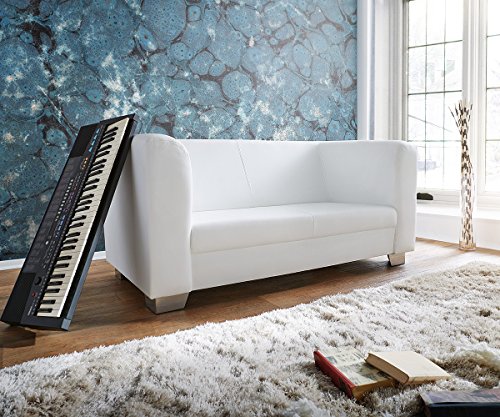 Couch Carlo verchromtes Metall Weiss 160x75 cm Sofa 2-Sitzer