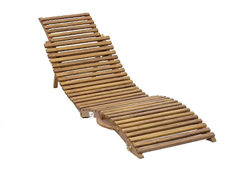 DIVERO Sonnenliege Faltliege Strandliege aus Teak Holz faltbar