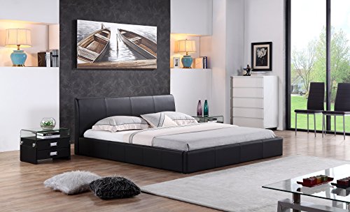 Designer Polsterbett Bett MONACO Doppelbett 3 Farben & 3 Größen zur Auswahl (160x200, schwarz)