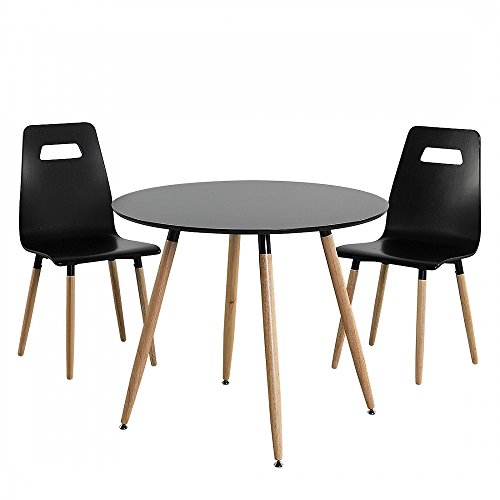 Esstisch Schwarz - 90 cm - Küchentisch - Esszimmertisch - BOVIO Esstisch Schwarz - 90 cm - Küchentisch - Esszimmertisch - BOVIO
