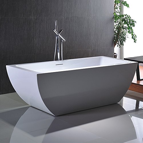 Freistehende Badewanne NOA 170x80cm Sanitäracryl Weiß ohne Freistehende Armatur