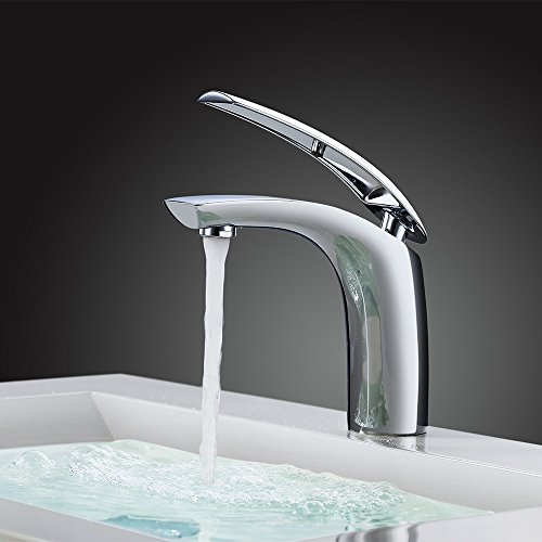 Homelody® Verchromt Wasserhahn Armatur Bad Waschbecken Waschtischarmatur Waschtischbatterie Mischbatterie Badzimmer