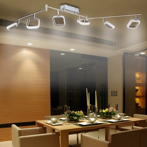 Lu-Mi® LED Deckenleuchte Deckenlampe Leuchte Designleuchte Wohnzimmer Küche Strahler (Linea LED Kvader OO6)
