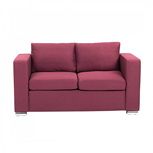 Sofa Burgunderrot - Couch - 2-er Sofa - Zweisitzer - Stoffsofa - HELSINKI