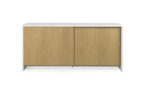 Tenzo 5932-454 Profil Designer Sideboard Holz, weiß / eiche, 47 x 173 x 70 cm