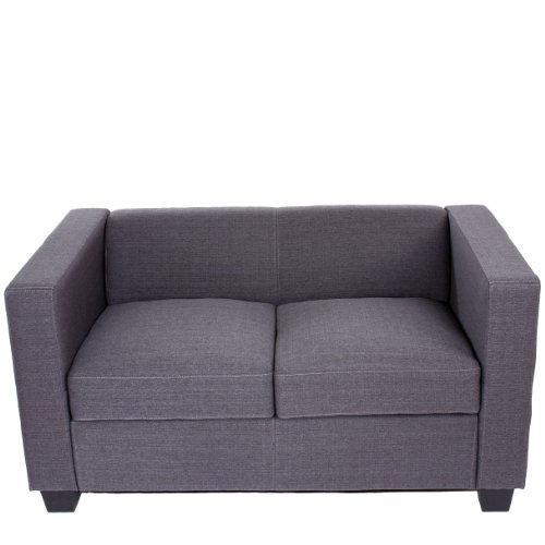 2er Sofa Couch Loungesofa Lille Textil 70x75x137 cm ~ anthrazit