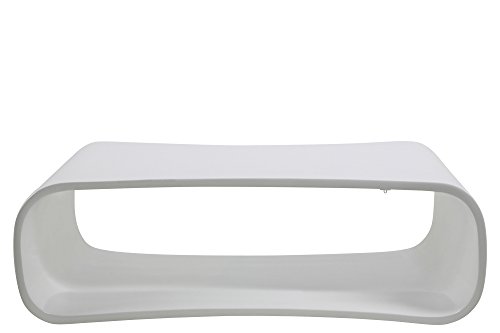 AC Design Furniture 0000054493 Couchtisch Palle, 110 x 70 x 35 cm, Glas Faser hochglanz weiß
