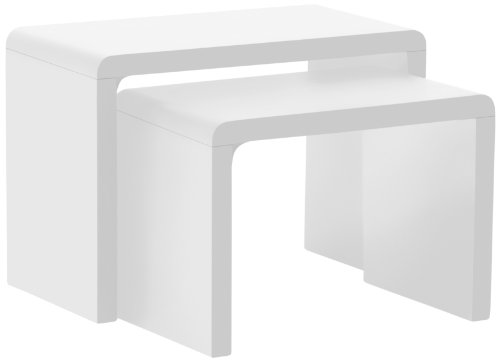 AC Design Furniture 36158 2-Satz Tisch Lucas, ca. 59 x 41 x 30 cm, weiß hochglanz