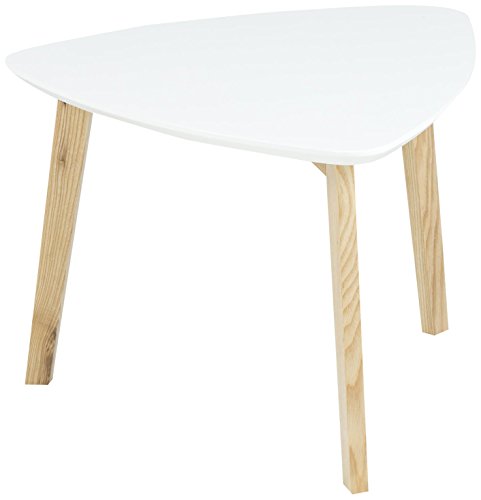 AC Design Furniture 60268 Ecktisch Mette, Tischplatte aus Holz, lackiert weiß