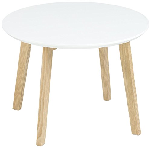 AC Design Furniture 60336 Ecktisch Mia, Tischplatte aus Holz, lackiert weiß