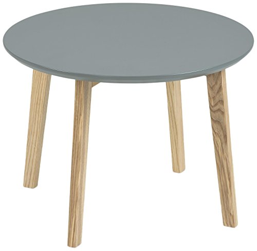 AC Design Furniture 60337 Ecktisch Mia, Tischplatte aus Holz, lackiert dunkelgrau