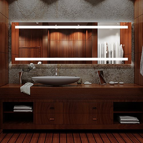 Arezzo - NEON Badspiegel mit Beleuchtung + Kippschalter - (B) 100 cm x (H) 70 cm