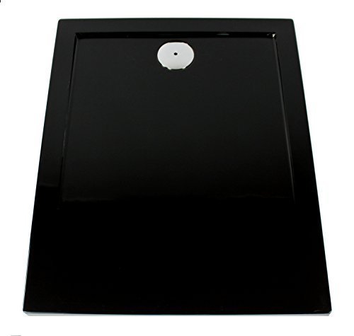 Art-of-Baan® - Extra flache Duschtasse, Duschwanne aus Acryl, glatt schwarz; 120x80x3,5cm inkl. Ablaufgarnitur