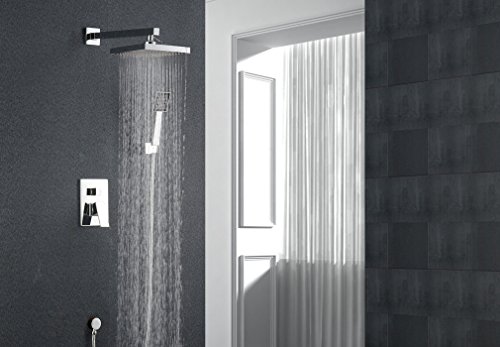 Auralum® 8 Zoll Duschkopf Regendusche Regenduschkopf Duschbrause Regenbrause Komplettsysteme Wasserfall Set
