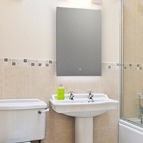 Badspiegel, Hintergrund durch LED beleuchtet, mit Touch Sensor, 50x70cm