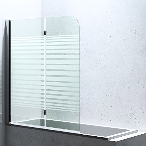 BxH:117x141 cm Duschabtrennung / Duschwand für Badewane aus Glas Cortona1408S-Links, Wandanschlag links, inkl. Nanobeschichtung, Badewannenfaltwand