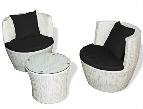 KMH®, 3-teilige Gartensitzgruppe (inklusive Sesselauflage und Kissen) (#106074)