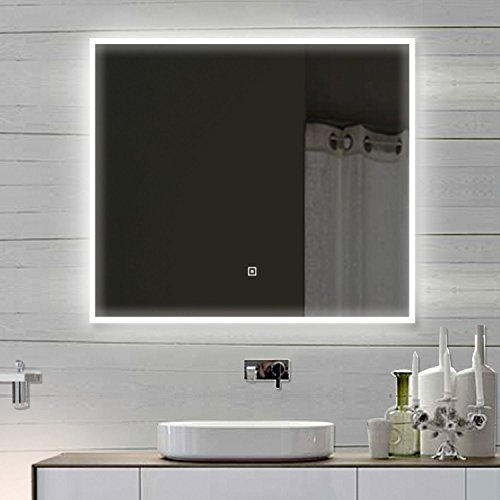 Luxaqua Design Wandspiegel Badezimmerspiegel mit LED TOUCH SCHALTER 80 x 60 cm - SAM80X60