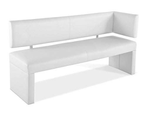 SAM® Ottomane Sitzbank, Eckbank Laselena in weiß, 150 cm Breite, gepolsterte Bank mit weißem Stoffbezug, angenehmer Sitzkomfort