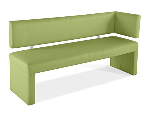 SAM® Ottomane Sitzbank, Eckbank Lasesto in lemon green, 130 cm Breite, gepolsterte Bank mit grünem Stoffbezug, beidseitig aufbaubar, angenehmer Sitzkomfort dank Rückenlehne
