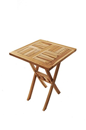 SAM® Teak-Holz Balkontisch, Gartentisch, Holztisch Sunset, 70 x 70 cm quadratisch, zusammenklappbar, leicht zu verstauen