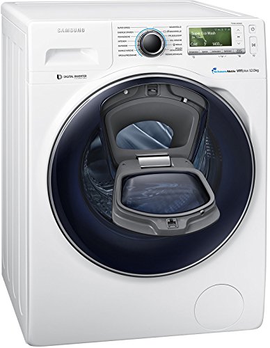 Samsung WW12K8402OW/EG Waschmaschine FL / A+++ / 141 kWh/Jahr / 1400 UpM / 12 kg / Add Wash / WiFi Smart Control / Super Speed Wash / Digital Inverter Motor / weiß