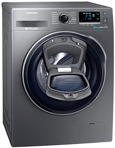 Samsung WW80K6404QX/EG Waschmaschine FL / A+++ / 116 kWh/Jahr / 1400 UpM / 8 kg / Add Wash / WiFi Smart Control / Super Speed Wash / Digital Inverter Motor / anthrazit
