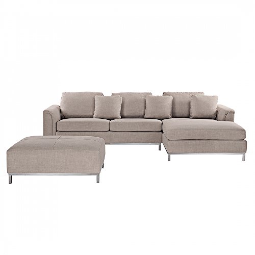 Sofa / Couch L - Designer / Polstersofa beige Oslo