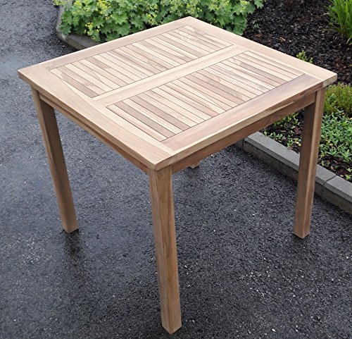 TEAK Holztisch Gartentisch Garten Tisch 80x80cm Gartenmöbel Holz geölt sehr robust Modell: ALPEN80 von AS-S