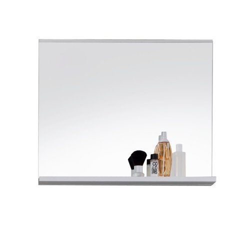Trendteam MZ40101 Badspiegel Wandspiegel mit Ablage weiss Dekor, Glas BxHxT 60x50x10 cm