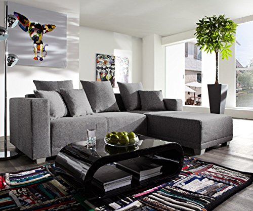 Couch Phlox Grau 250x180 cm Schlaffunktion Ottomane variabel Ecksofa