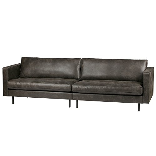 3 Sitzer Sofa RODEO CLASSIC Echtleder Leder Lounge Couch Ledersofa schwarz
