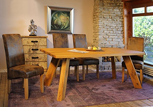 SAM® 7tlg Tischgruppe Neptun II 200 cm Wildeiche Stühle Piacenza