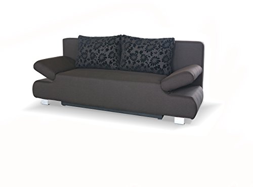 SAM® Schlafsofa Reno in braun, Schlaf-Couch mit Stoff-Bezug in modernem Design, Rücken-Kissen inklusive