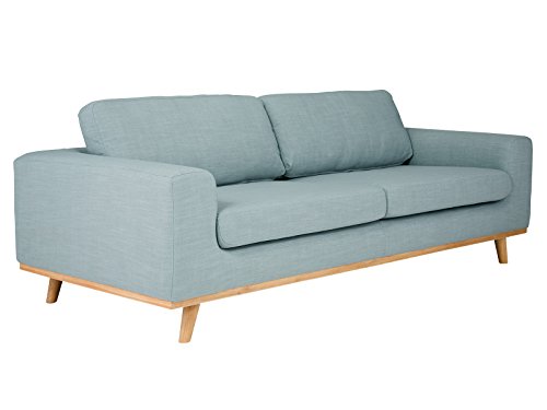 massivum Sofa Retro 220x86x100 cm Flachgewebe-Stoff blau