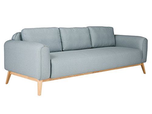 massivum Sofa Retro 221x80x93 cm Flachgewebe-Stoff blau