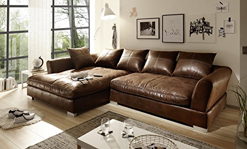 Sofa Couch Wohnlandschaft Wildlederoptik Anna L Form Rana Collection 290 x 83 x 182 cm