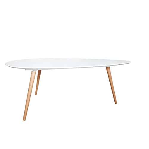 Retro Couchtisch SCANDINAVIA MEISTERSTÜCK 115cm weiß Buche nierenförmig Beistelltisch Holztisch Tisch