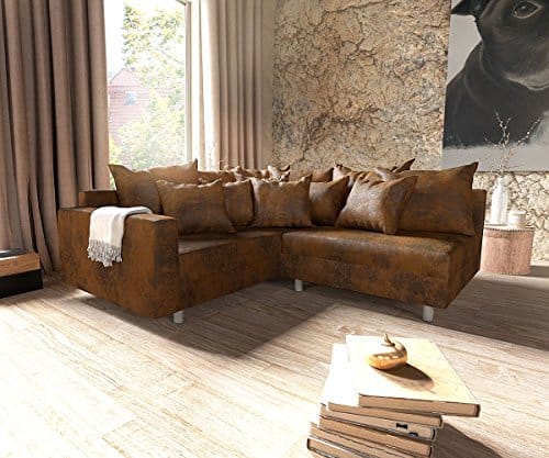 Couch Clovis modular - Ecksofa, Sofa, Wohnlandschaft & Modulsofa (Braun, Ecksofa Links mit Armlehne)