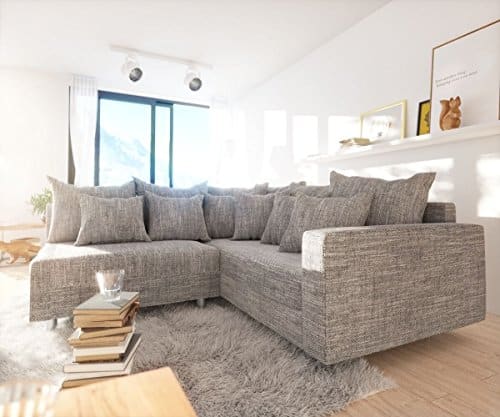 Couch Clovis modular - Ecksofa, Sofa, Wohnlandschaft & Modulsofa (Hellgrau, Ecksofa Rechts mit Armlehne)