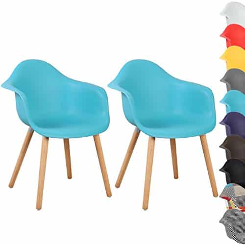 WOLTU® #499 Esszimmerstühle 2er Set Esszimmerstuhl mit Lehne Design Stuhl Küchenstuhl Holz Schwarz