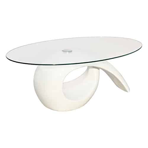 vidaXL Couchtisch Beistelltisch Kaffeetisch Tisch Glasplatte Hochglanz Weiß